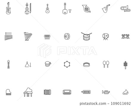 線條畫樂器插圖圖示集 線條畫樂器插圖圖示集 109011692