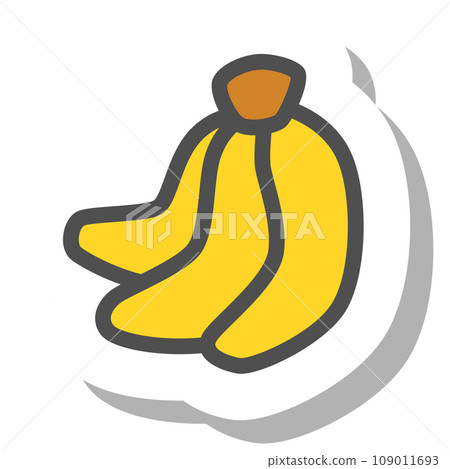 Sticker style simple fruit single item icon banana Sticker style simple fruit single item icon banana 109011693