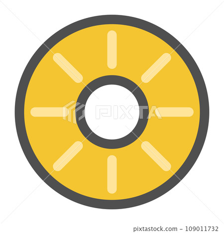 Color simple fruit single item icon pineapple cross section Color simple fruit single item icon pineapple cross section 109011732