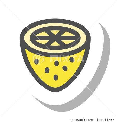 貼紙風格簡單水果單品圖示檸檬截面 貼紙風格簡單水果單品圖示檸檬截面 109011737