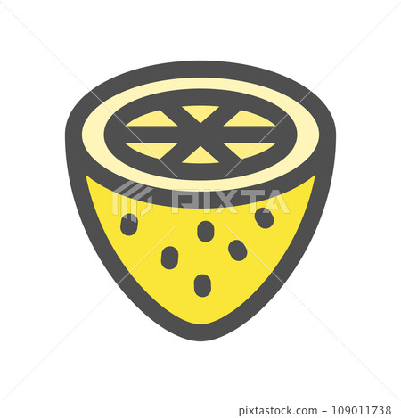 顏色簡單水果單品圖示檸檬截面 109011738