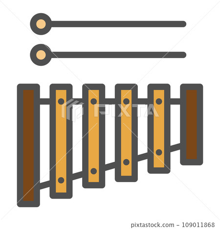 Color simple musical instrument single item icon xylophone 109011868