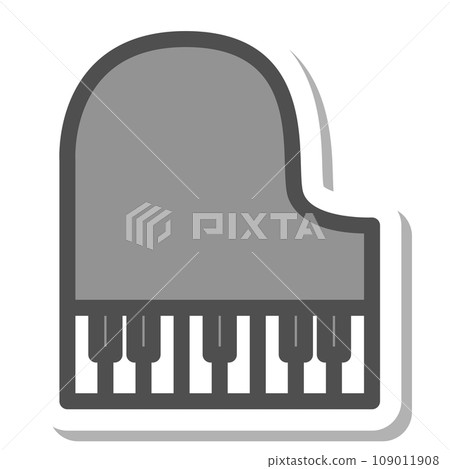 貼紙風格簡單樂器圖示鋼琴 109011908