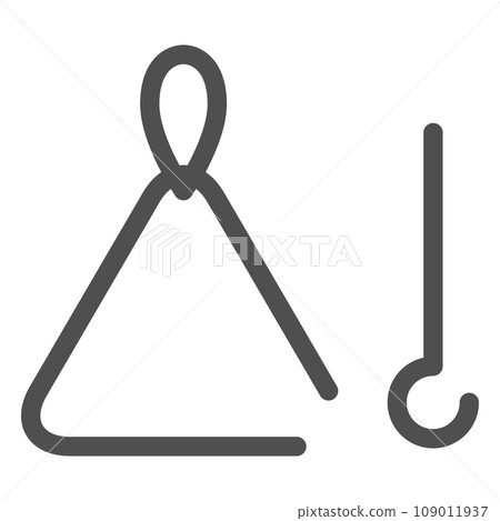 Line drawing simple musical instrument single item icon triangle Line drawing simple musical instrument single item icon triangle 109011937