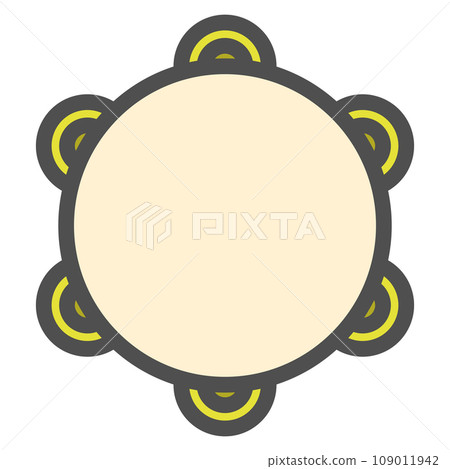 Color simple musical instrument icon tambourine 109011942