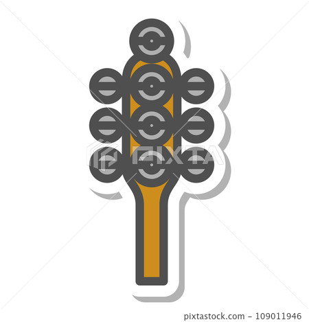 Sticker style simple musical instrument icon sleigh bell Sticker style simple musical instrument icon sleigh bell 109011946