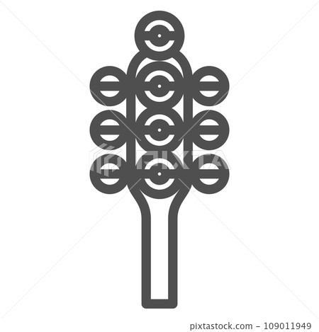 Line drawing simple musical instrument single item icon sleigh bell Line drawing simple musical instrument single item icon sleigh bell 109011949