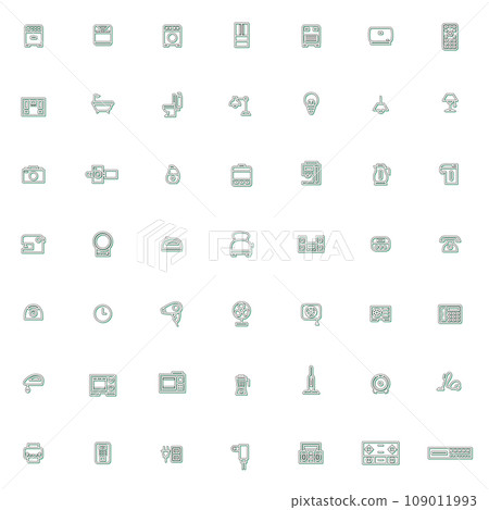 Color shadow electrical appliances illustration icon set Color shadow electrical appliances illustration icon set 109011993