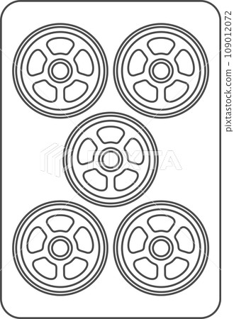 線描麻將牌單項圖示五管 線描麻將牌單項圖示五管 109012072