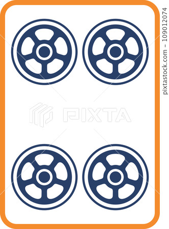 Color mahjong tile single item icon four tubes 109012074