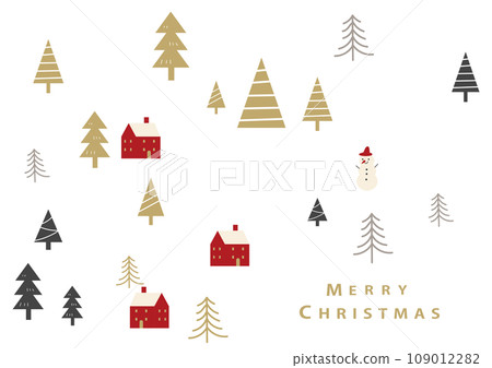 simple christmas landscape illustration 109012282