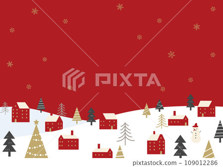 簡單的聖誕城市景觀圖 109012286