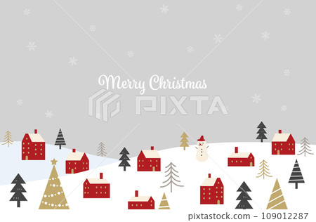 Simple Christmas cityscape illustration Simple Christmas cityscape illustration 109012287