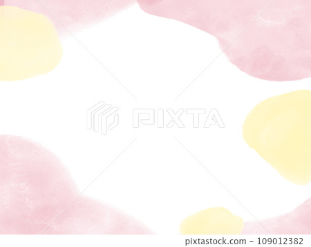 cute pink and yellow watercolor frame cute pink and yellow watercolor frame 109012382