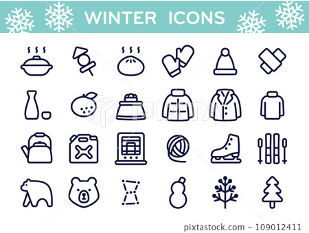 Winter vector icon set 109012411