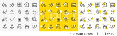 Outline Flight destination, Be good and Fireworks stars line icons pack for web with Holidays shopping, Journey, Shopping cart line icon. Sale, Love document, Fish grill pictogram icon. Vector 109013659