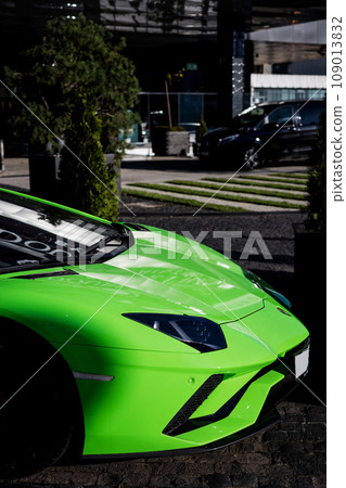 Powerful Lamborghini is parked in the city Powerful Lamborghini is parked in the city 109013832