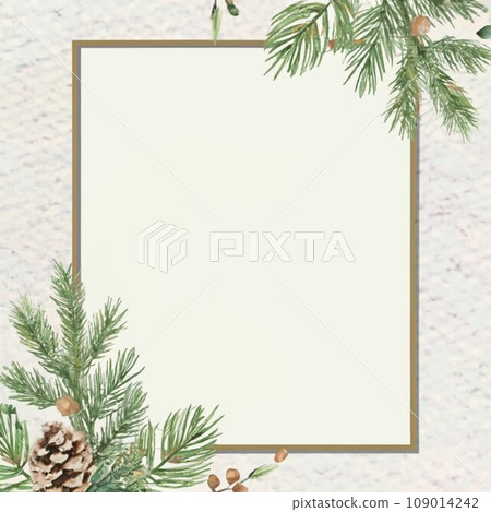 Beautiful lined paper with tinny Watercolor Pine Trees Leaves at the bottom frame Beautiful lined paper with tinny Watercolor Pine Trees Leaves at the bottom frame 109014242