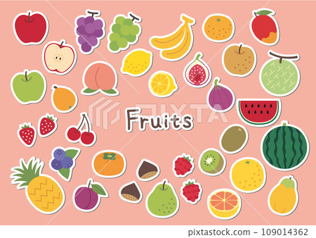 Simple fruit illustration set Simple fruit illustration set 109014362