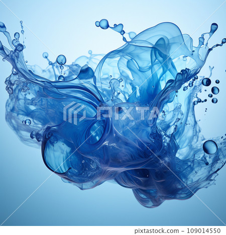 藍色墨水滴入水中 藍色墨水滴入水中 109014550