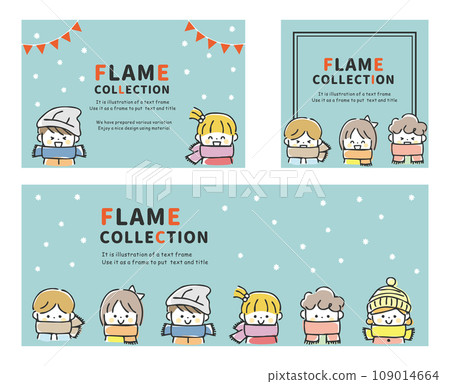 冬天兒童背景框架 109014664