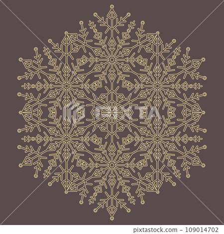 Round Vector Snowflake With Abstract Winter Ornament Round Vector Snowflake With Abstract Winter Ornament 109014702