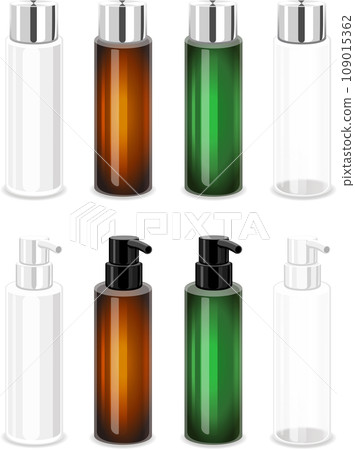 可再填充透明瓶插圖 109015362