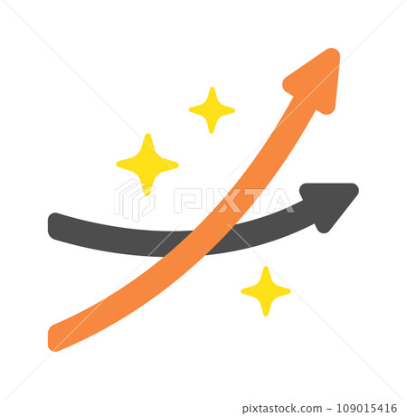 Stock investment/asset management vector icon illustration / Golden Cross Stock investment/asset management vector icon illustration / Golden Cross 109015416