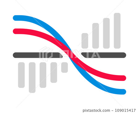 Stock investment/asset management vector icon illustration / MACD 109015417