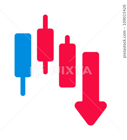 股票投資/資產管理向量圖示說明/股價下跌 109015426