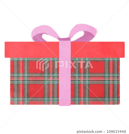 Illustration of a red checkered present box Illustration of a red checkered present box 109015448