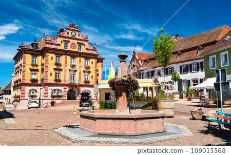 Fountain in Herbolzheim, a town in Baden-Wuerttemberg, Germany 109015568