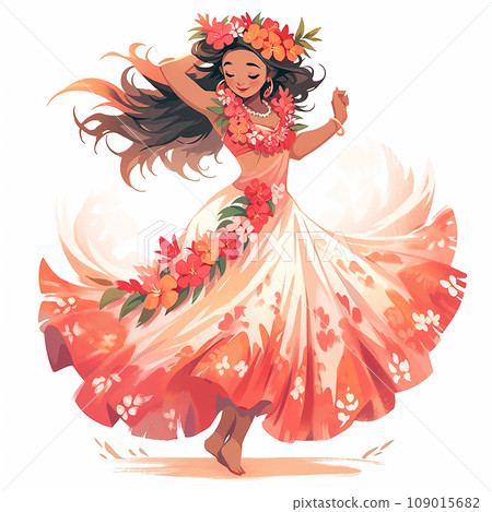 Hula dance illustration | AI image 109015682