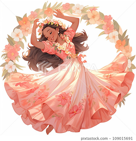 Hula dance illustration | AI image Hula dance illustration | AI image 109015691