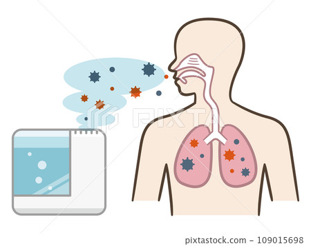 Humidifier and pneumonia illustration 109015698
