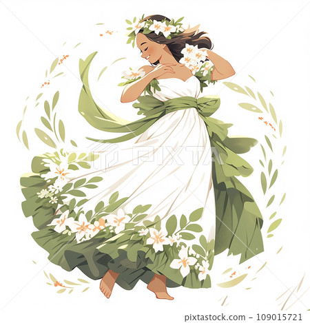 Hula dance illustration | AI image 109015721