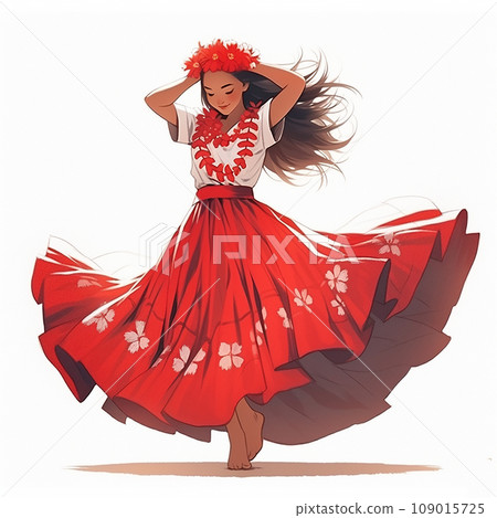 Hula dance illustration | AI image 109015725