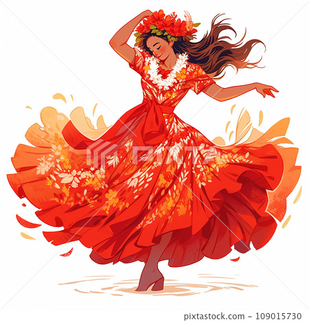 Hula girl illustration | AI image Hula girl illustration | AI image 109015730