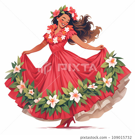 Hula dance illustration Hula dance illustration 109015732