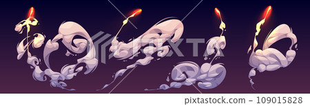 Trail of rocket launch with fire and smoke. 109015828