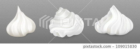 3d isolated white cake cream whip swirl vector 109015830