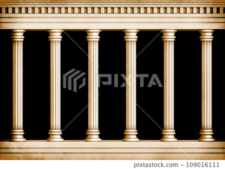 Temple stone pillar (medieval European style architecture) background illustration Temple stone pillar (medieval European style architecture) background illustration 109016111