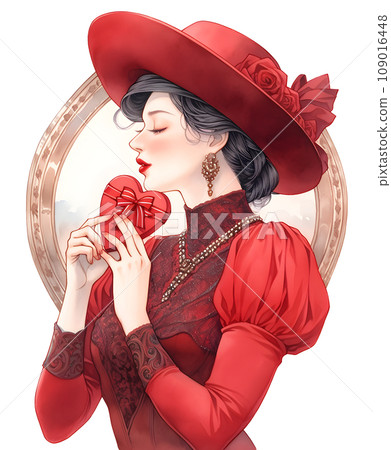 A woman with a present A woman with a present 109016448
