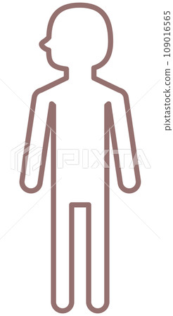 Simple silhouette of a person looking to the side 109016565