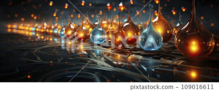 Modern Futuristic Sci-Fi Purple Blue Neon Lights On Abstract Construction. Modern Futuristic Sci-Fi Purple Blue Neon Lights On Abstract Construction. 109016611