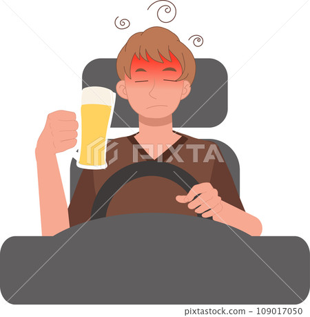 Road Safety concept. drunk don't drive. Drunk Man Driving Car Road Safety concept. drunk don't drive. Drunk Man Driving Car 109017050