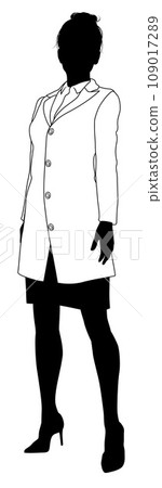 Female Scientist Engineer Woman Silhouette Person Female Scientist Engineer Woman Silhouette Person 109017289