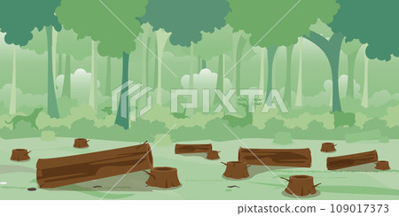Logs and Trees Stump on tree silhouette background. Logs and Trees Stump on tree silhouette background. 109017373