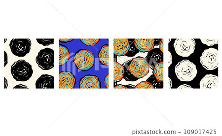 Vector set of four bright abstract geometric seamless patterns. Vector set of four bright abstract geometric seamless patterns. 109017425