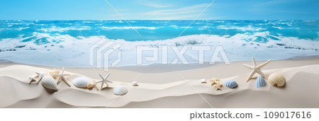 Sea and white sand beach (3D) landscape 109017616